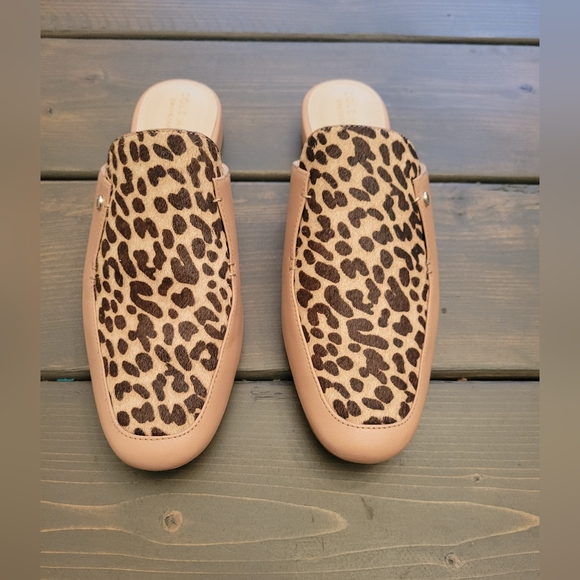 Cole Haan real fur leopard print mule slide size 7 - Picture 2 of 7